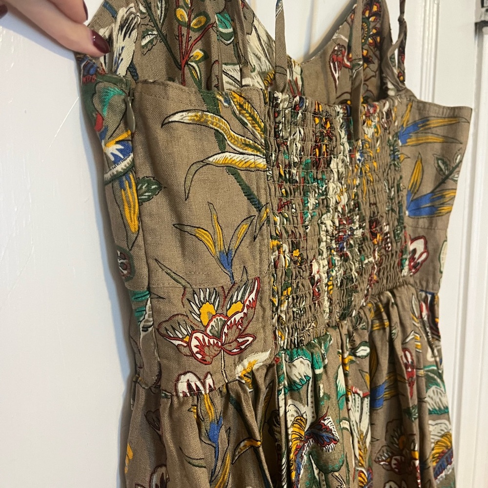 NWT Banana Republic Linen Floral Midi Dress - Picture 4 of 7